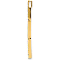 14K Yellow Gold Polished Diamond Rectangle Link Pendant - 0.22 Carat Total Diamond Weight by Monteluci Fine Jewelry