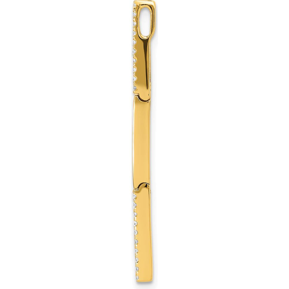 14K Yellow Gold Polished Diamond Rectangle Link Pendant - 0.22 Carat Total Diamond Weight by Monteluci Fine Jewelry