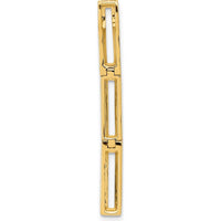 14K Yellow Gold Polished Diamond Rectangle Link Pendant - 0.22 Carat Total Diamond Weight by Monteluci Fine Jewelry