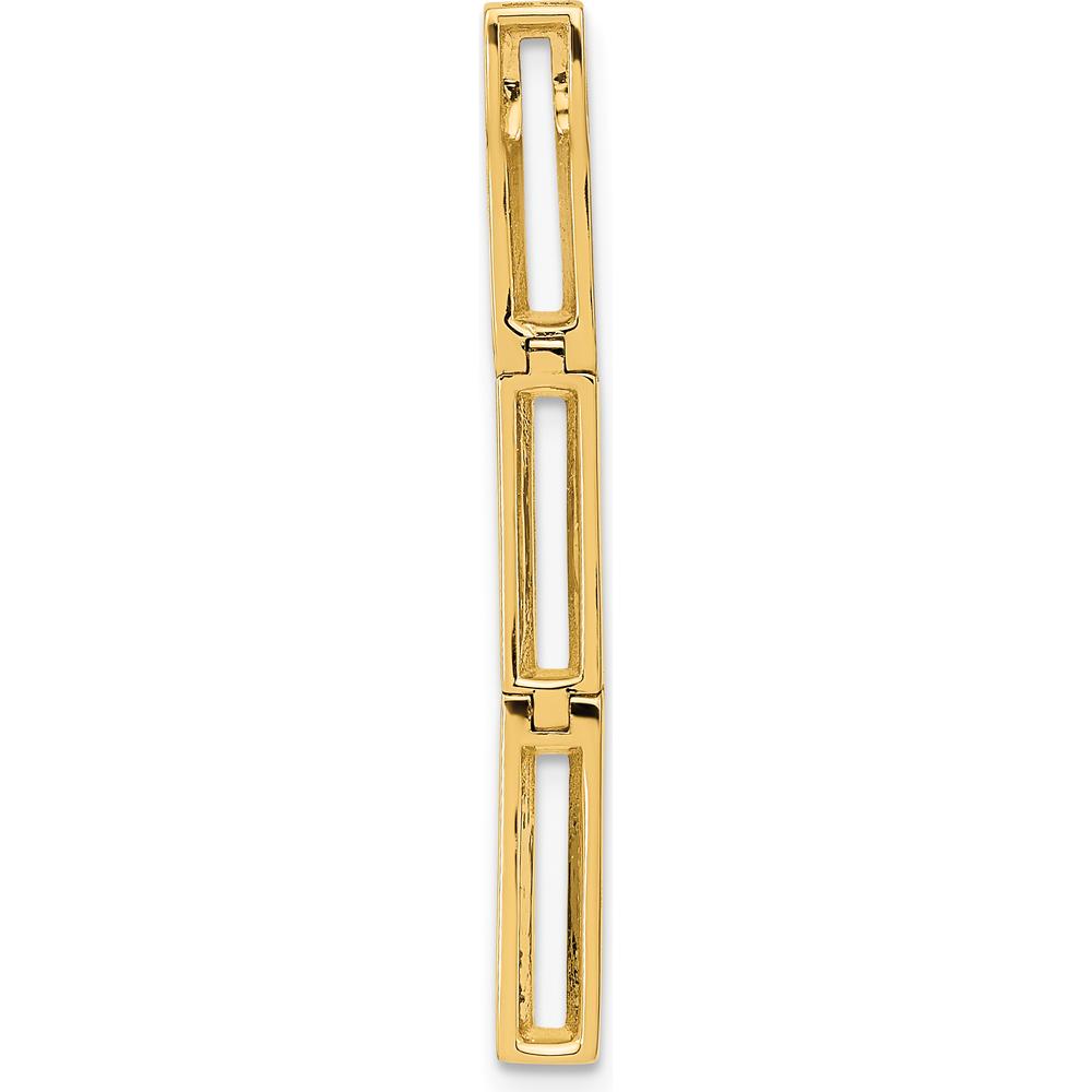 14K Yellow Gold Polished Diamond Rectangle Link Pendant - 0.22 Carat Total Diamond Weight by Monteluci Fine Jewelry