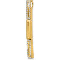 14K Yellow Gold Polished Diamond Rectangle Link Pendant - 0.22 Carat Total Diamond Weight by Monteluci Fine Jewelry