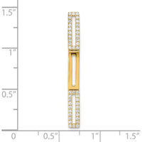 14K Yellow Gold Polished Diamond Rectangle Link Pendant - 0.22 Carat Total Diamond Weight by Monteluci Fine Jewelry