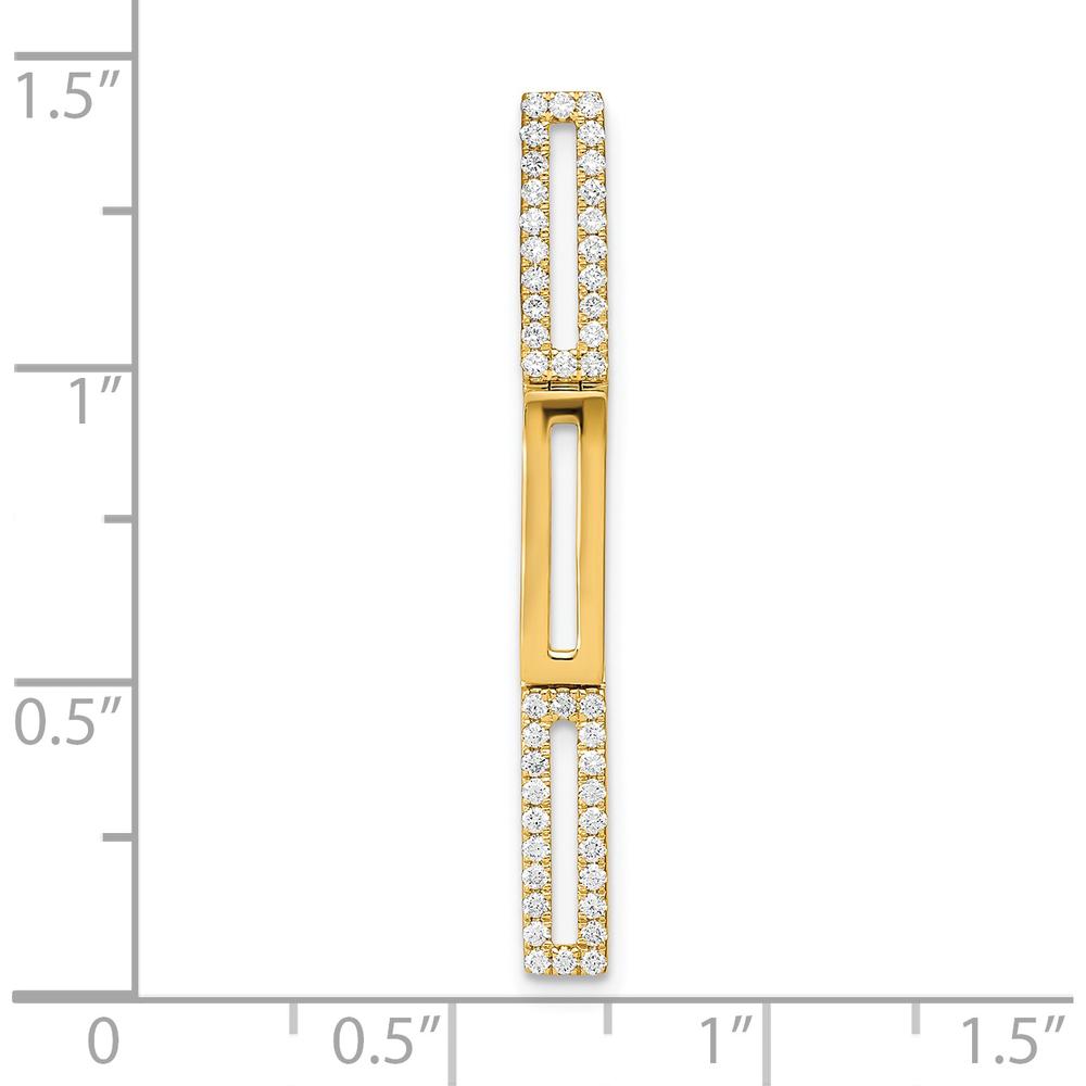 14K Yellow Gold Polished Diamond Rectangle Link Pendant - 0.22 Carat Total Diamond Weight by Monteluci Fine Jewelry