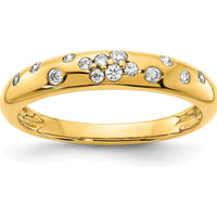 14K Yellow Gold Polished Diamond Sprinkle Ring with Round Diamonds - 0.06 Carat Total Diamond Weight by 0