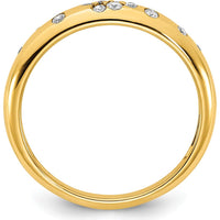 14K Yellow Gold Polished Diamond Sprinkle Ring with Round Diamonds - 0.06 Carat Total Diamond Weight by 0