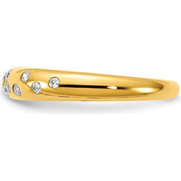 14K Yellow Gold Polished Diamond Sprinkle Ring with Round Diamonds - 0.06 Carat Total Diamond Weight by 0