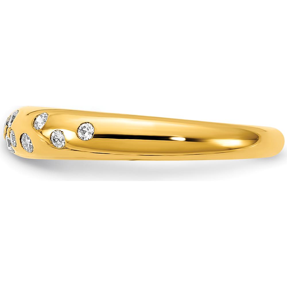 14K Yellow Gold Polished Diamond Sprinkle Ring with Round Diamonds - 0.06 Carat Total Diamond Weight by 0