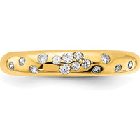 14K Yellow Gold Polished Diamond Sprinkle Ring with Round Diamonds - 0.06 Carat Total Diamond Weight by 0