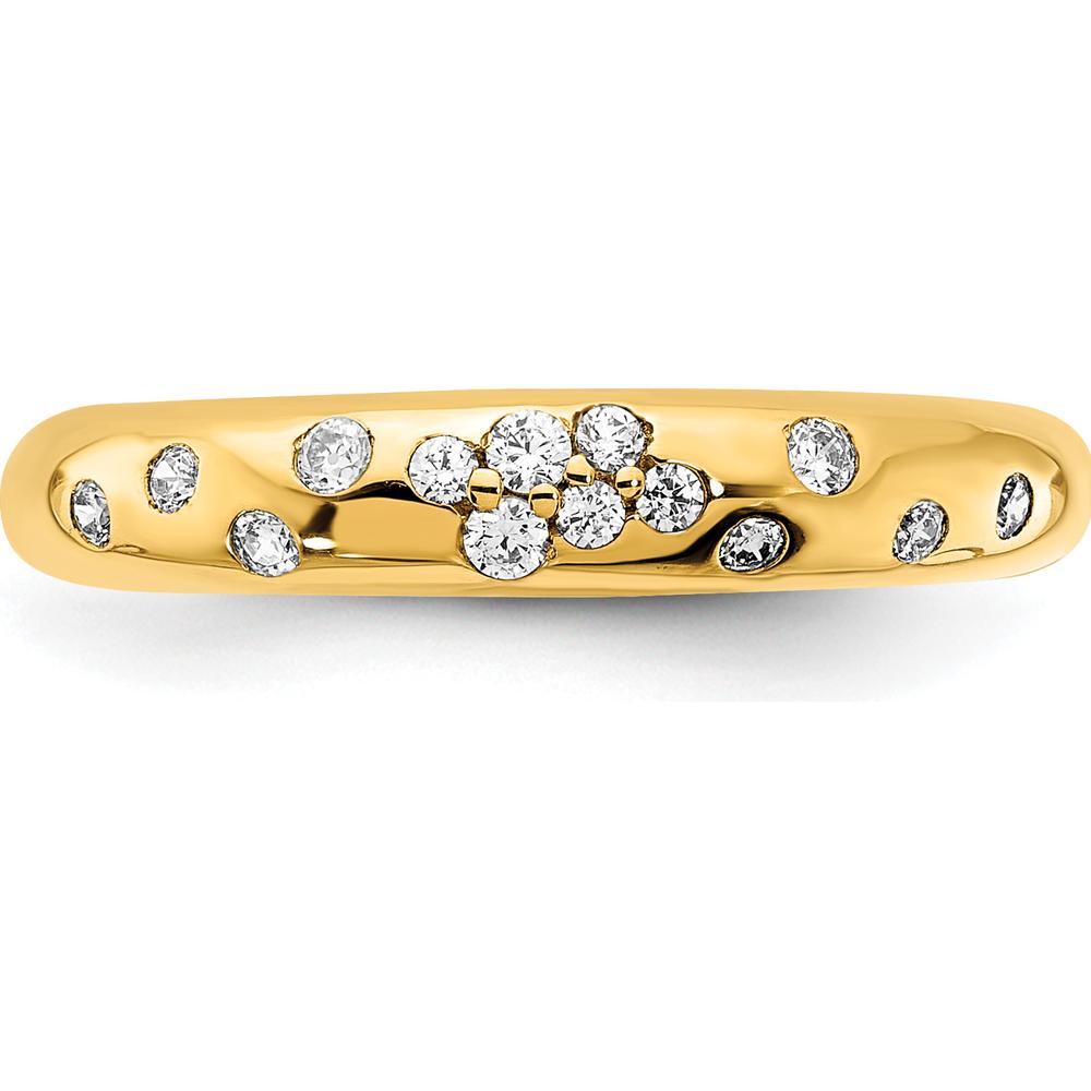 14K Yellow Gold Polished Diamond Sprinkle Ring with Round Diamonds - 0.06 Carat Total Diamond Weight by 0