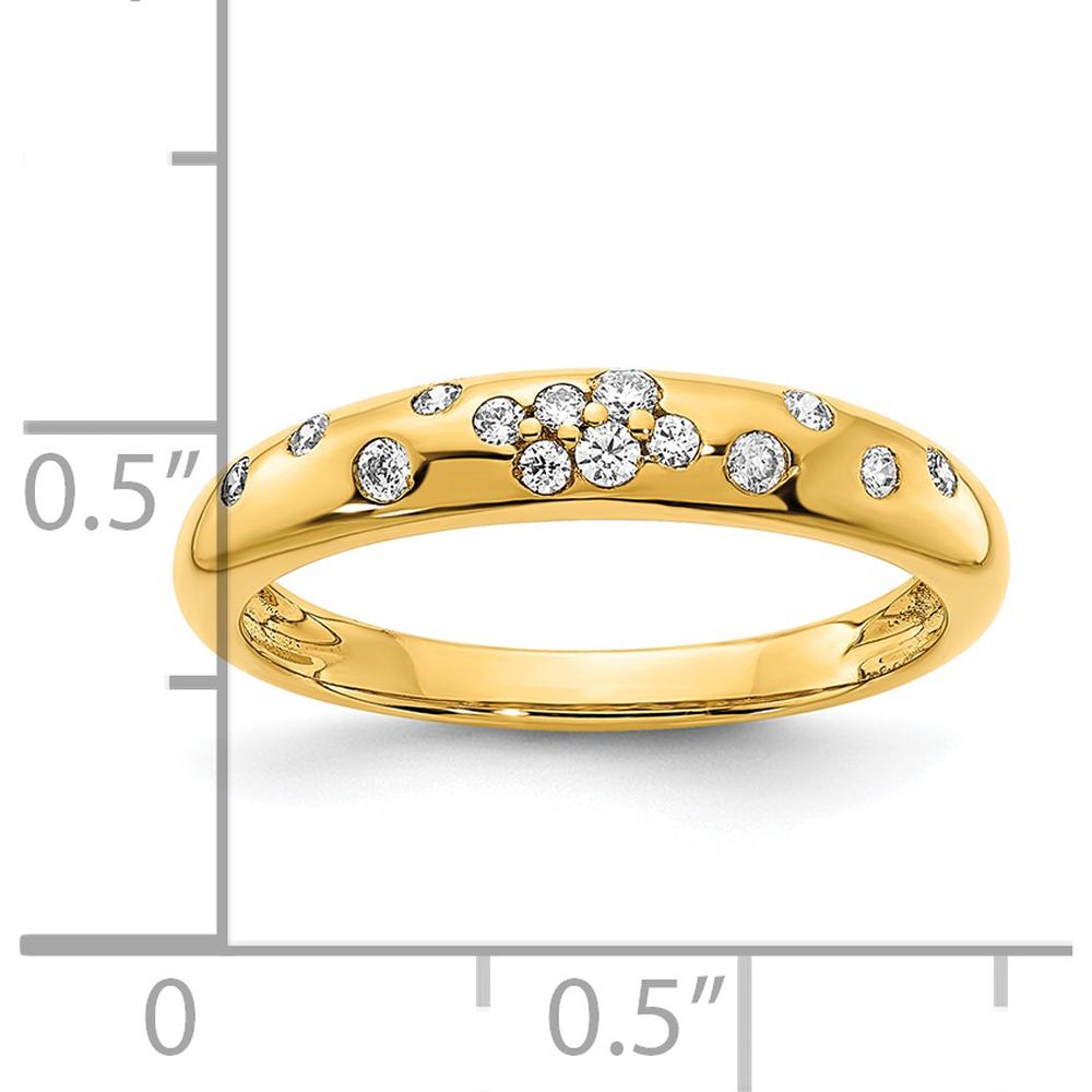 14K Yellow Gold Polished Diamond Sprinkle Ring with Round Diamonds - 0.06 Carat Total Diamond Weight by 0