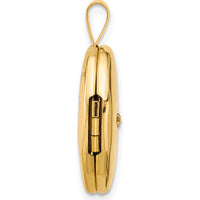 14K Yellow Gold Polished Diamond Star Locket - 0.05 Carat Diamond by Oro Pregiato