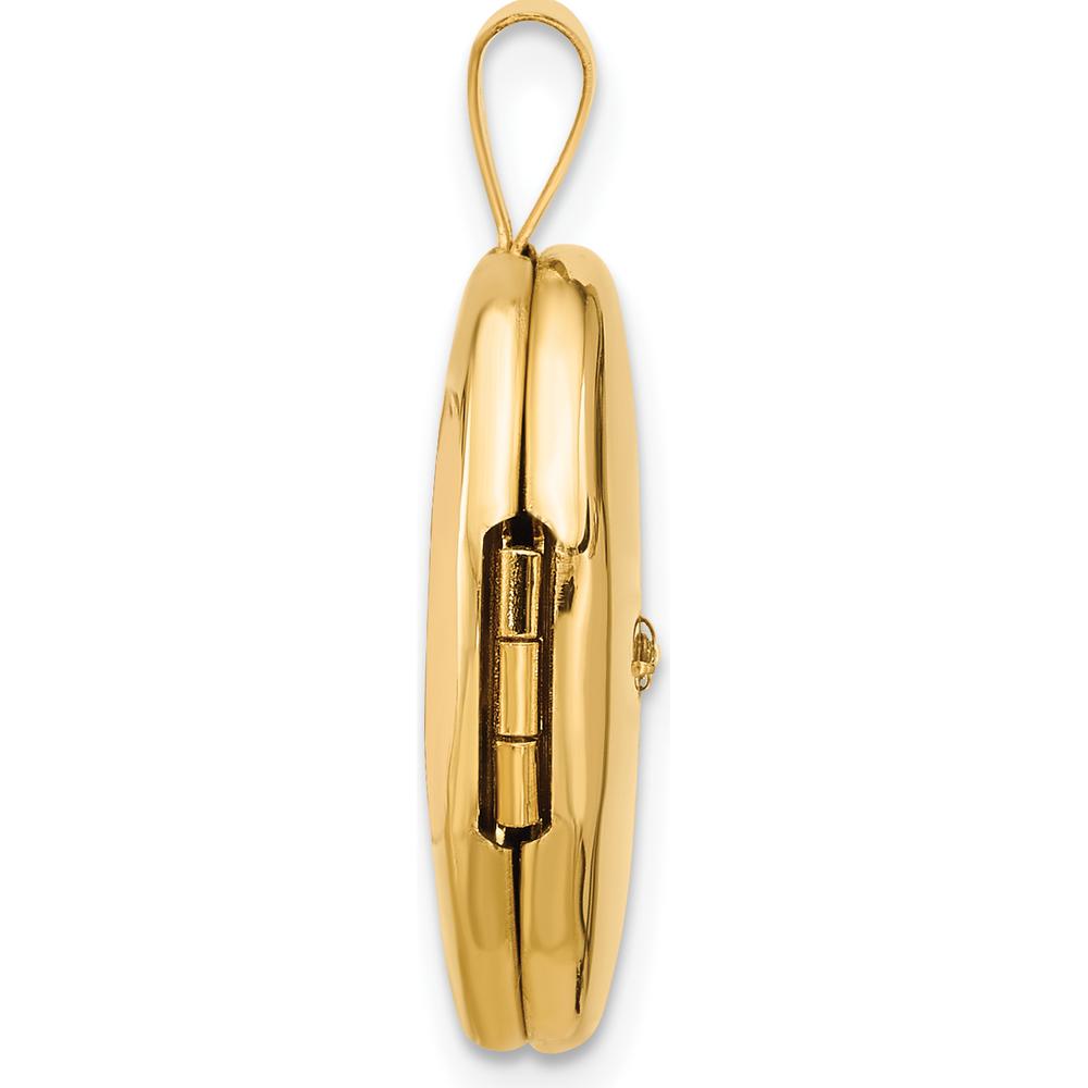 14K Yellow Gold Polished Diamond Star Locket - 0.05 Carat Diamond by Oro Pregiato