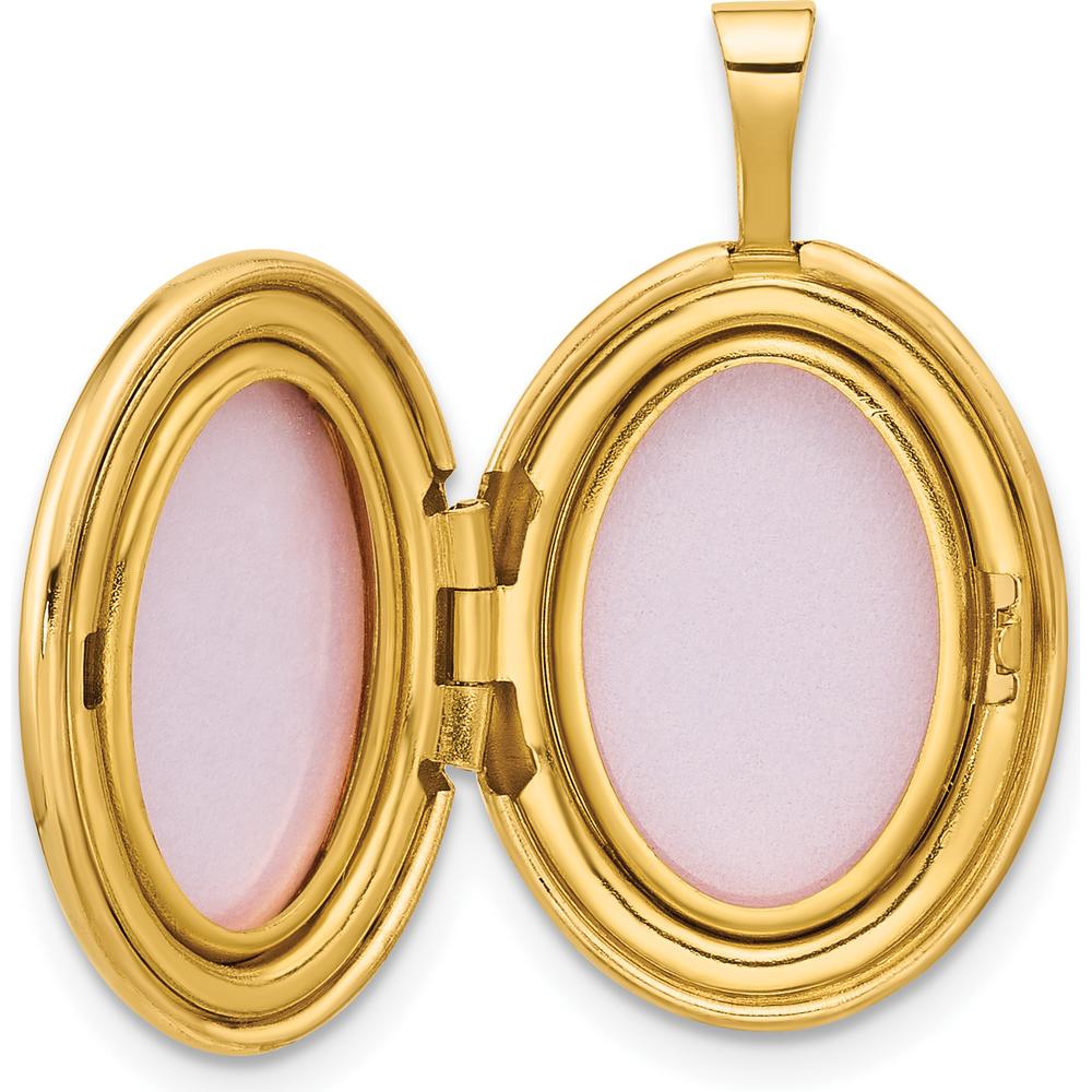 14K Yellow Gold Polished Diamond Star Locket - 0.05 Carat Diamond by Oro Pregiato