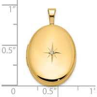 14K Yellow Gold Polished Diamond Star Locket - 0.05 Carat Diamond by Oro Pregiato