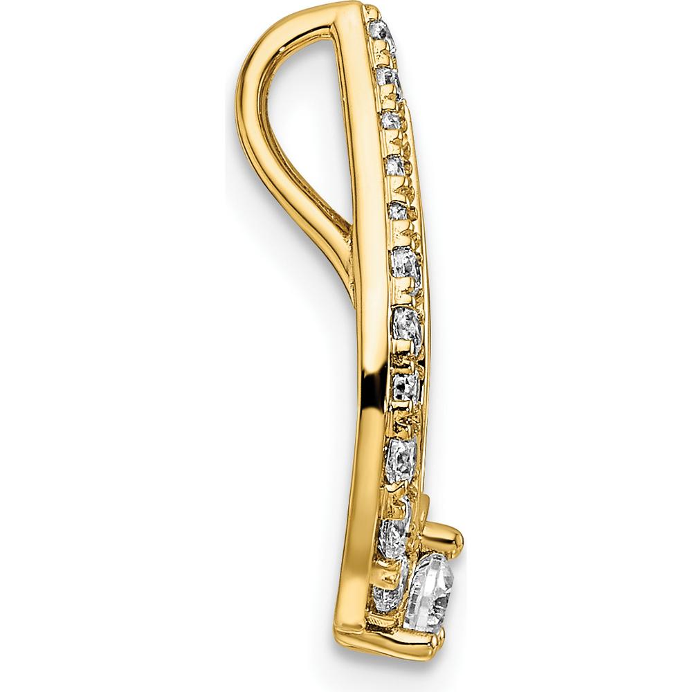 14K Yellow Gold Polished Diamond Teardrop Pendant with Round Diamonds - 0.49 Carat Total Diamond Weight by Oro Pregiato