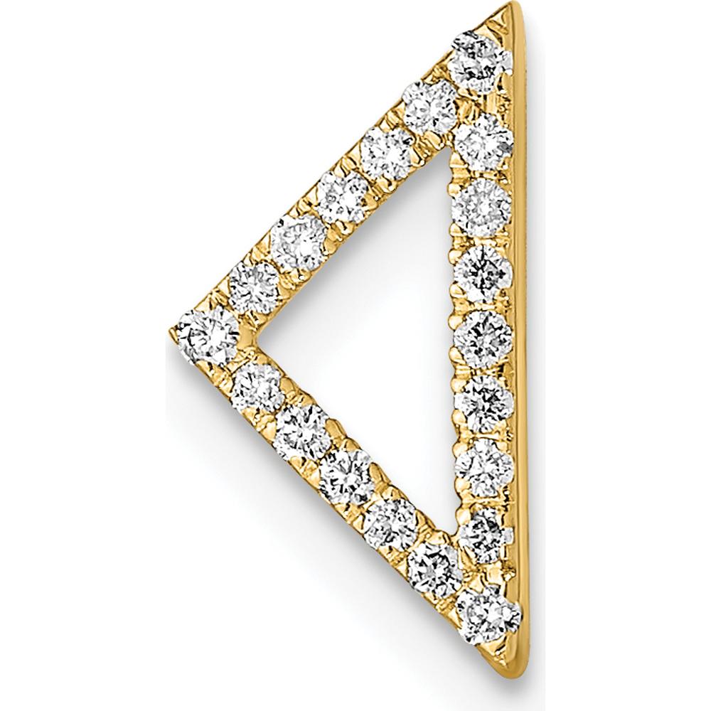14K Yellow Gold Polished Diamond Triangle Chain Slide - 0.11 Carat Total Diamond Weight by Monteluci Fine Jewelry
