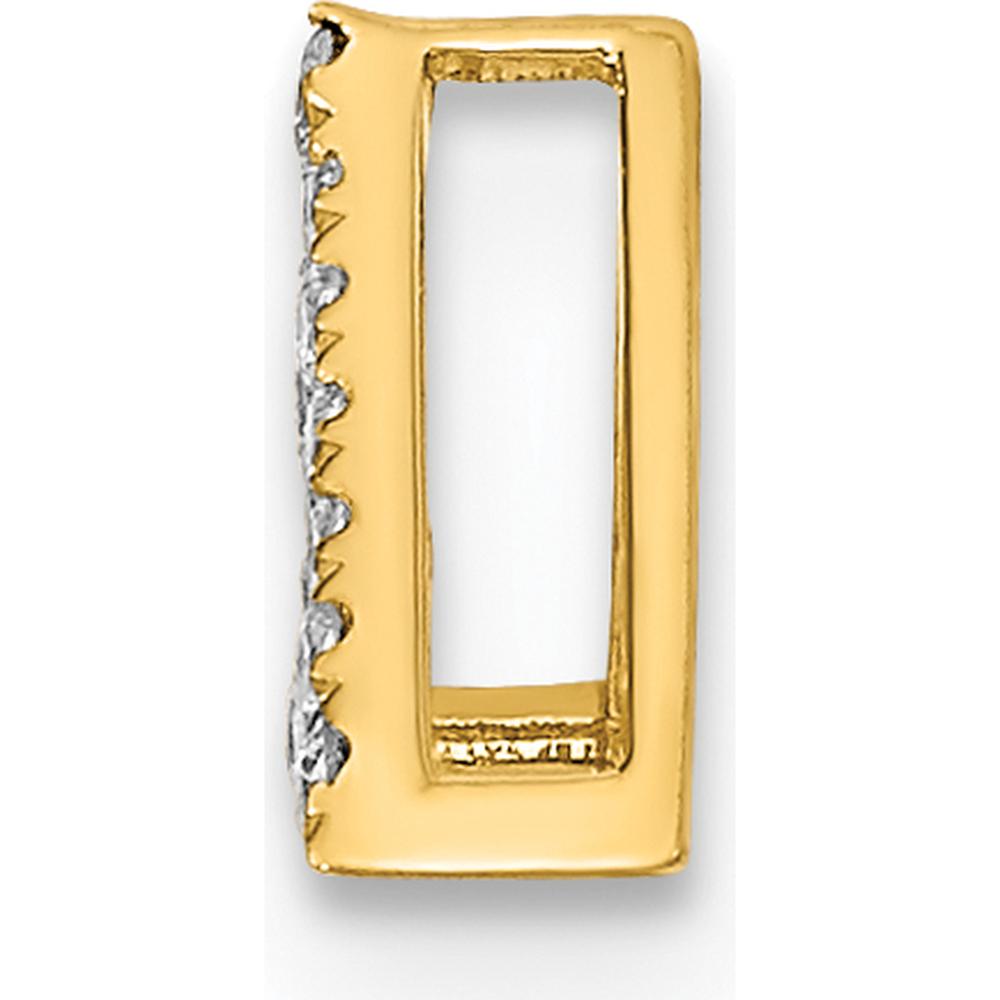 14K Yellow Gold Polished Diamond Triangle Chain Slide - 0.11 Carat Total Diamond Weight by Monteluci Fine Jewelry