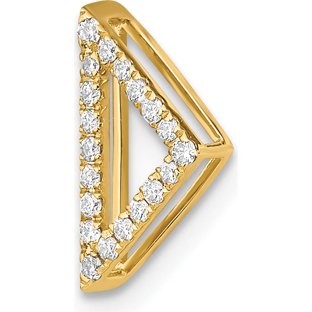 14K Yellow Gold Polished Diamond Triangle Chain Slide - 0.11 Carat Total Diamond Weight by Monteluci Fine Jewelry