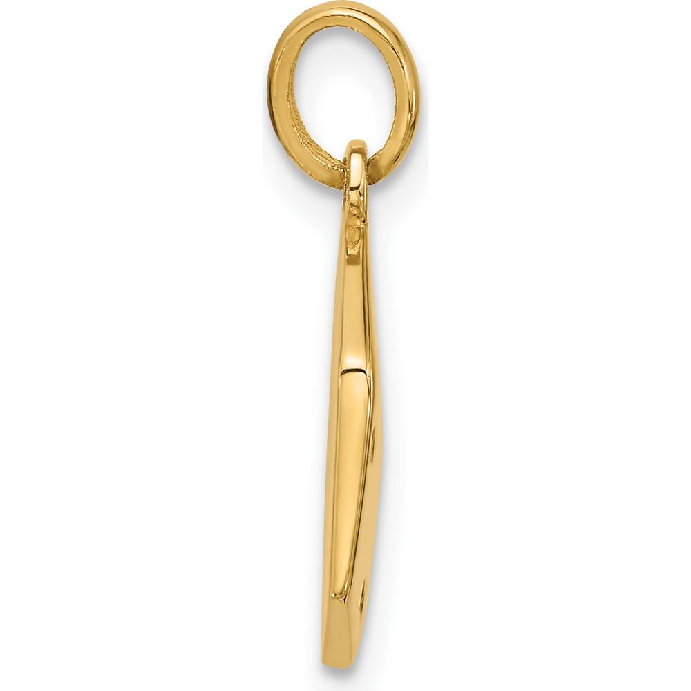 14K Yellow Gold Polished Dice Charm Pendant - 21mm Length by Oro Pregiato