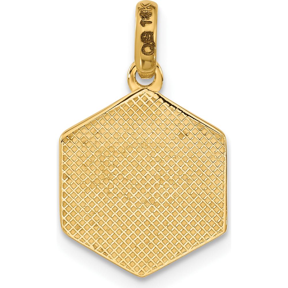 14K Yellow Gold Polished Dice Charm Pendant - 21mm Length by Oro Pregiato