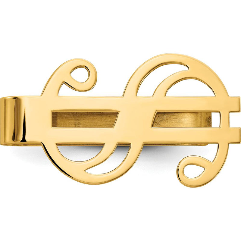 14K Yellow Gold Polished Dollar Sign Money Clip - Luxury Men's Accesso ...
