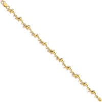 14K Yellow Gold Polished Dolphin 7" Fancy Link Bracelet by Oro Pregiato