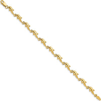 14K Yellow Gold Polished Dolphin 7-Inch Bracelet by Oro Pregiato