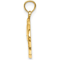 14K Yellow Gold Polished Dolphin Charm Pendant - 20.4mm Length by Oro Pregiato