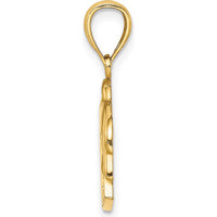 14K Yellow Gold Polished Dolphin Charm Pendant - Barbados Themed by Oro Pregiato