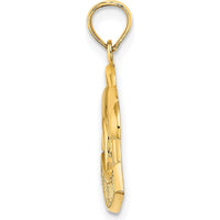 14K Yellow Gold Polished Dolphin Hawaii Pendant Charm by Oro Pregiato