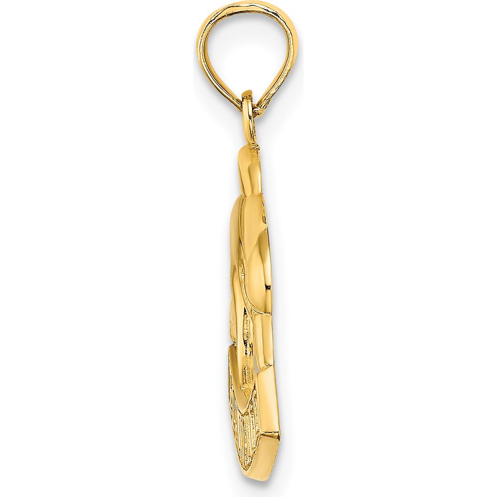 14K Yellow Gold Polished Dolphin Hawaii Pendant Charm by Oro Pregiato