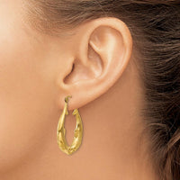 14K Yellow Gold Polished Dolphin Hoop Earrings - 17mm by 0