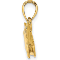 14K Yellow Gold Polished Dolphin Pendant Charm by Oro Pregiato