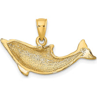 14K Yellow Gold Polished Dolphin Pendant Charm by Oro Pregiato