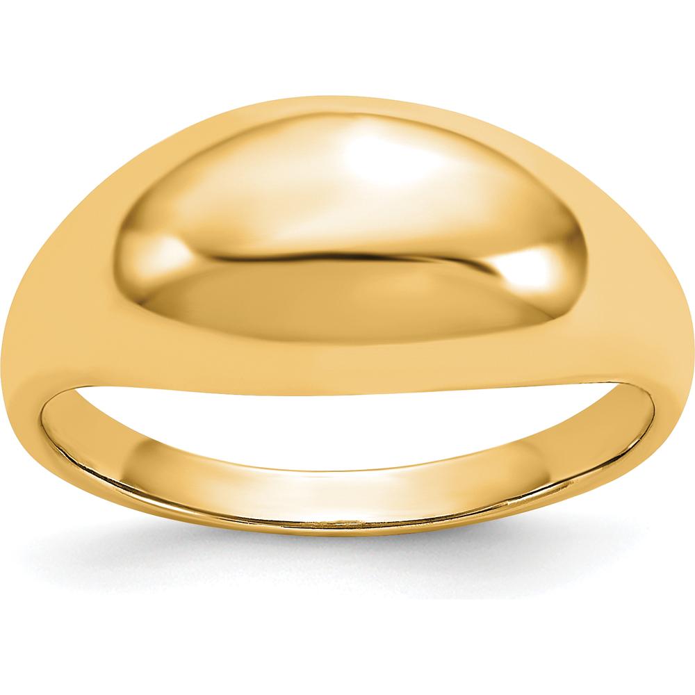 14K Yellow Gold Polished Dome Fashion Ring - Elegant and Timeless Design by 0