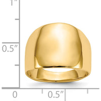 14K Yellow Gold Polished Dome Fashion Ring - Tapered Band Design by 0