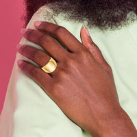 14K Yellow Gold Polished Dome Fashion Ring - Tapered Band Design by 0