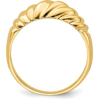 14K Yellow Gold Polished Dome Fashion Ring with Twisted Texture by 0