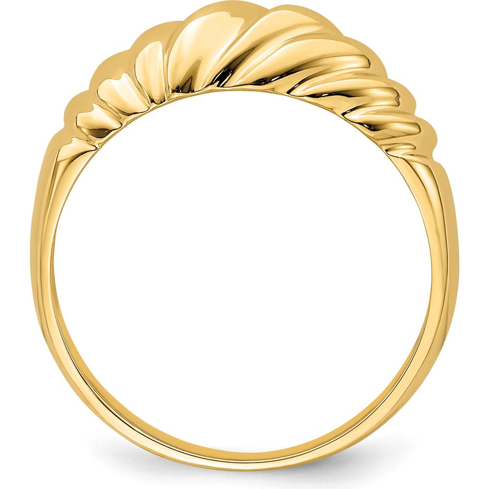 14K Yellow Gold Polished Dome Fashion Ring with Twisted Texture by 0