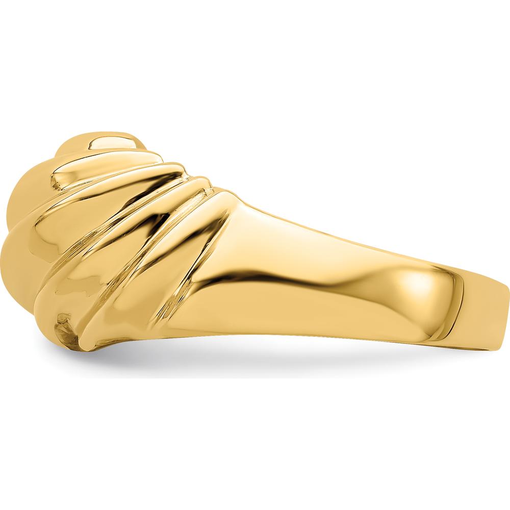 14K Yellow Gold Polished Dome Fashion Ring with Twisted Texture by 0