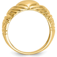 14K Yellow Gold Polished Domed Claddagh Ring for Men - Symbol of Love, Loyalty & Friendship by Oro Pregiato