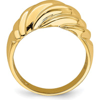 14K Yellow Gold Polished Domed Fashion Ring with Twisted Texture by 0