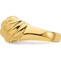 14K Yellow Gold Polished Domed Fashion Ring with Twisted Texture by 0