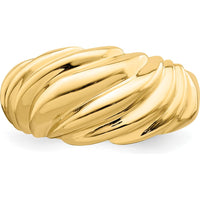 14K Yellow Gold Polished Domed Fashion Ring with Twisted Texture by 0