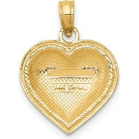 14K Yellow Gold Polished Domed Heart Pendant - 15mm Length by Oro Pregiato