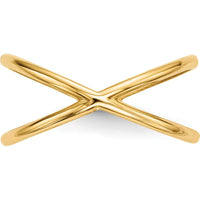 14K Yellow Gold Polished Double Band Ring - Fashionable Minimalist Design by 0