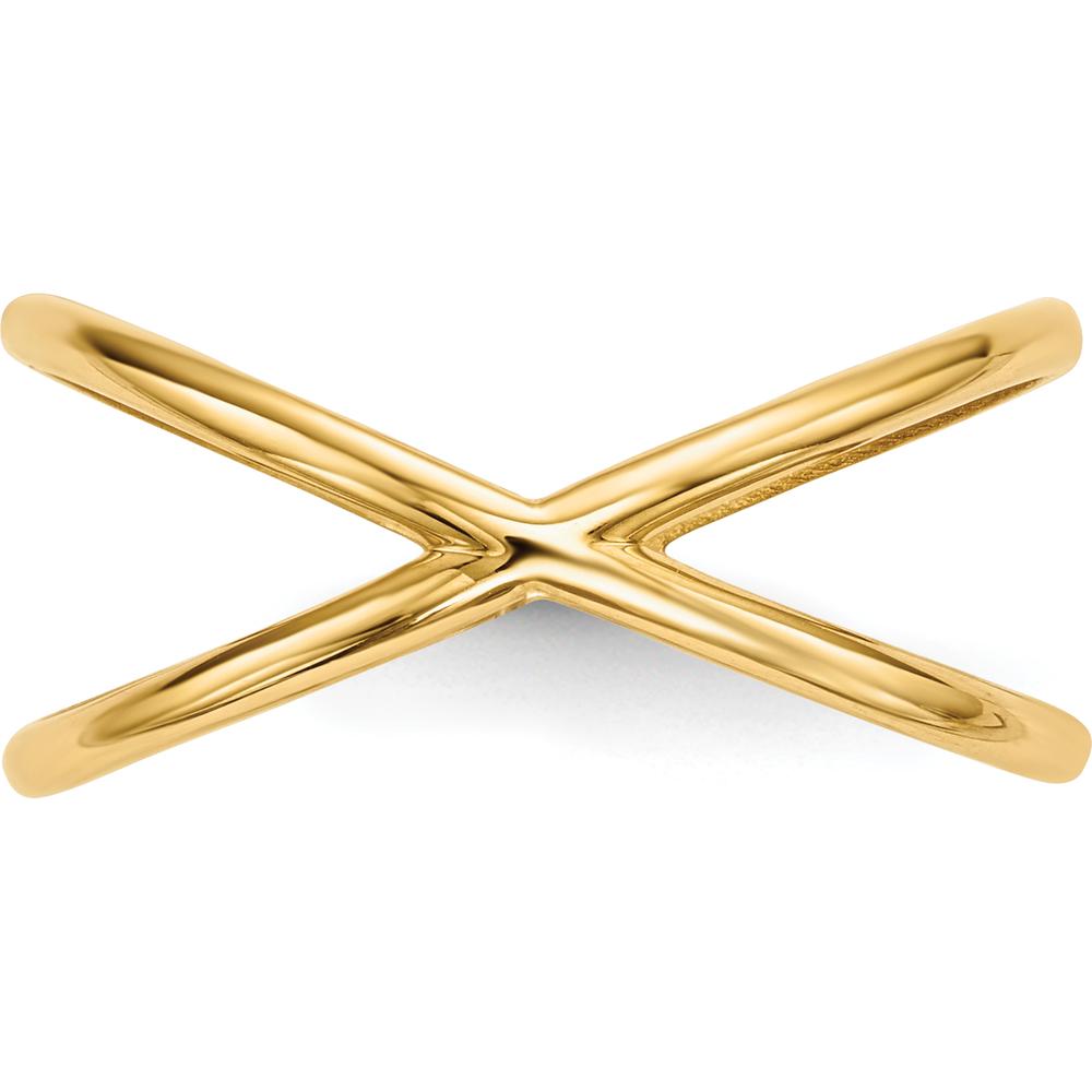 14K Yellow Gold Polished Double Band Ring - Fashionable Minimalist Design by 0