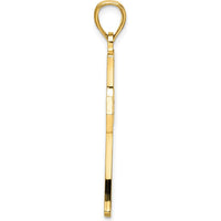 14K Yellow Gold Polished Double Cross Pendant - 39mm Length by Oro Pregiato