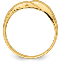 14K Yellow Gold Polished Double Dolphin Ring - Symbolic Nature-Inspired Design by 0