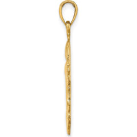 14K Yellow Gold Polished Double Dolphins Pendant Charm by Oro Pregiato